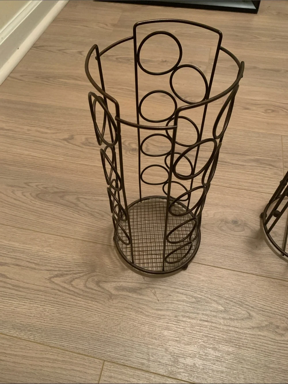 2 metal  Toilet Paper Holder Stand in Dark Brown
